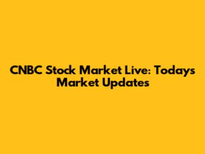 CNBC Stock Market Live: Today's Market Updates