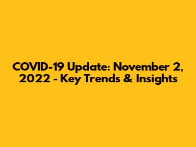 COVID-19 Update: November 2, 2022 - Key Trends & Insights