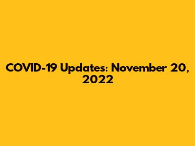 COVID-19 Updates: November 20, 2022