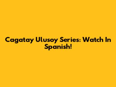 Cagatay Ulusoy Series: Watch In Spanish!