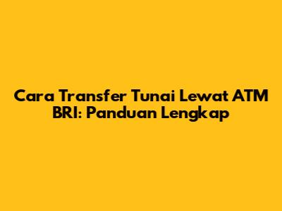 Cara Transfer Tunai Lewat ATM BRI: Panduan Lengkap
