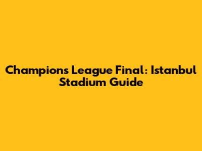 Champions League Final: Istanbul Stadium Guide