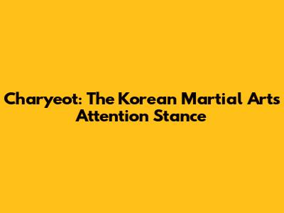 Charyeot: The Korean Martial Arts Attention Stance