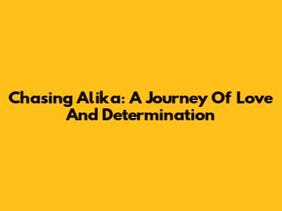 Chasing Alika: A Journey Of Love And Determination