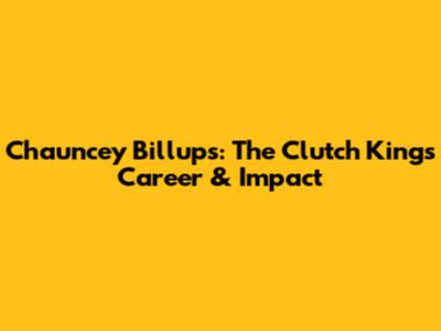 Chauncey Billups: The Clutch King's Career & Impact