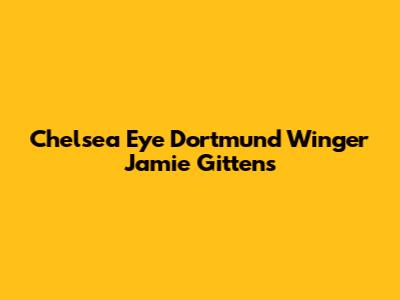 Chelsea Eye Dortmund Winger Jamie Gittens