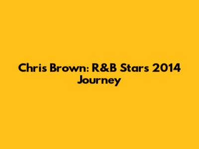 Chris Brown: R&B Star's 2014 Journey