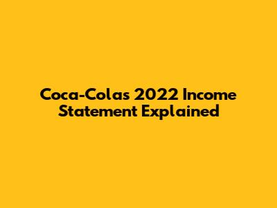 Coca-Cola's 2022 Income Statement Explained