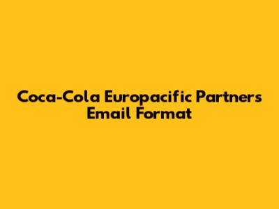 Coca-Cola Europacific Partners Email Format