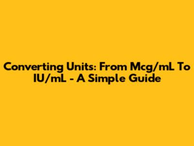 Converting Units: From Mcg/mL To IU/mL - A Simple Guide