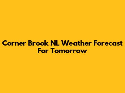 Corner Brook NL Weather Forecast For Tomorrow