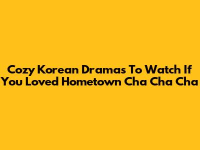 Cozy Korean Dramas To Watch If You Loved Hometown Cha Cha Cha