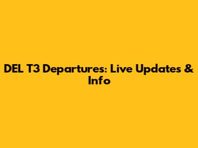 DEL T3 Departures: Live Updates & Info