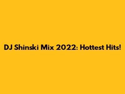 DJ Shinski Mix 2022: Hottest Hits!