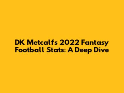 DK Metcalf's 2022 Fantasy Football Stats: A Deep Dive