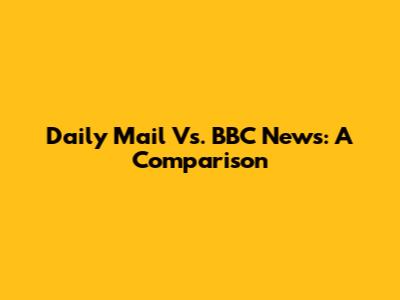 Daily Mail Vs. BBC News: A Comparison