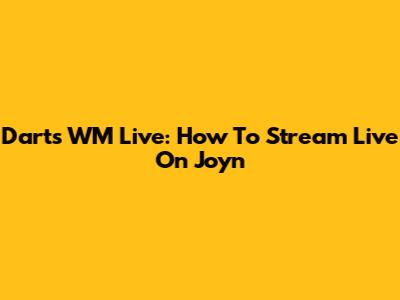 Darts WM Live: How To Stream Live On Joyn