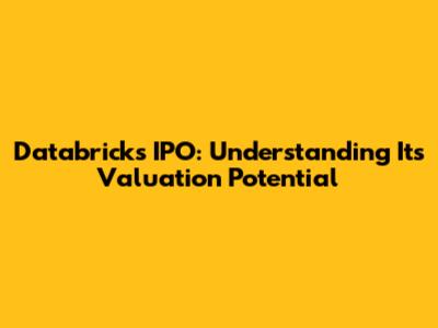 Databricks IPO: Understanding Its Valuation Potential