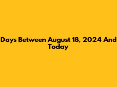 Days Between August 18, 2024 And Today