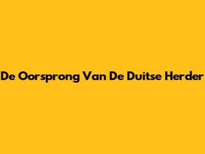 De Oorsprong Van De Duitse Herder