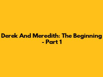Derek And Meredith: The Beginning - Part 1