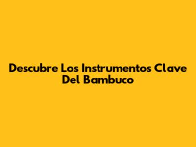Descubre Los Instrumentos Clave Del Bambuco