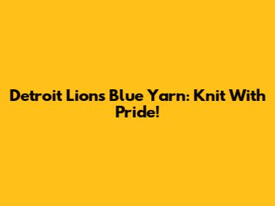 Detroit Lions Blue Yarn: Knit With Pride!