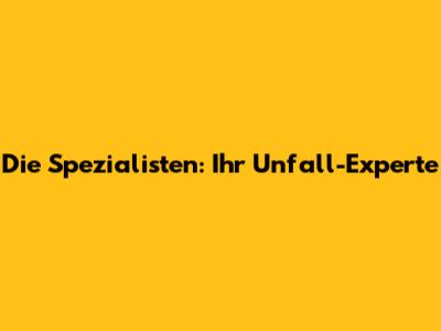 Die Spezialisten: Ihr Unfall-Experte
