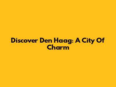 Discover Den Haag: A City Of Charm