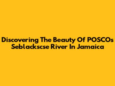 Discovering The Beauty Of POSCO's Seblackscse River In Jamaica