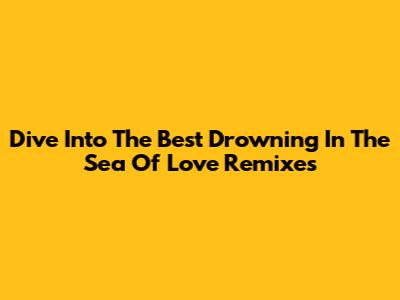 Dive Into The Best 'Drowning In The Sea Of Love' Remixes