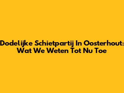 Dodelijke Schietpartij In Oosterhout: Wat We Weten Tot Nu Toe