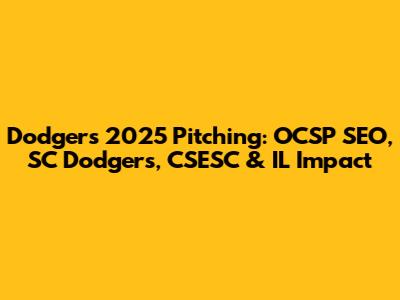 Dodgers' 2025 Pitching: OCSP SEO, SC Dodgers, CSESC & IL Impact