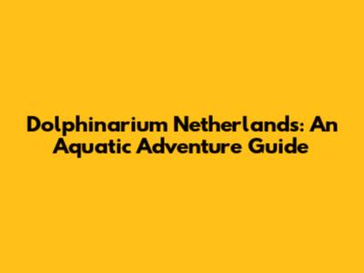 Dolphinarium Netherlands: An Aquatic Adventure Guide