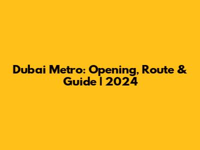 Dubai Metro: Opening, Route & Guide | 2024