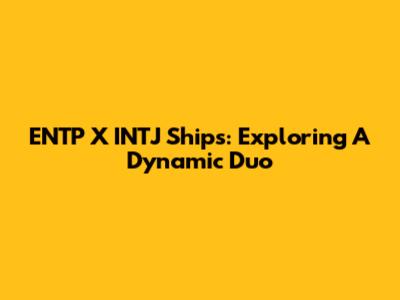 ENTP X INTJ Ships: Exploring A Dynamic Duo