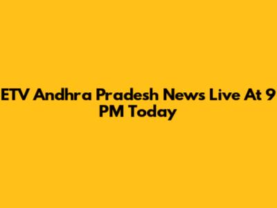 ETV Andhra Pradesh News Live At 9 PM Today