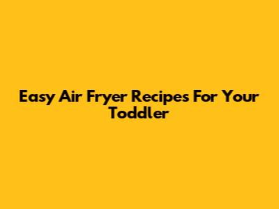 Easy Air Fryer Recipes For Your Toddler
