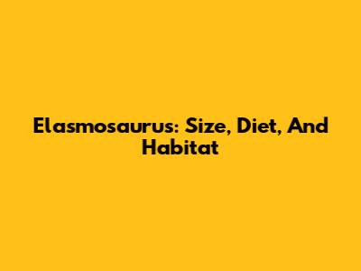 Elasmosaurus: Size, Diet, And Habitat