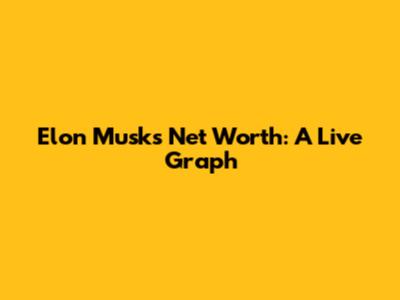 Elon Musk's Net Worth: A Live Graph