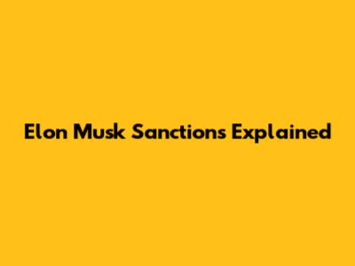Elon Musk Sanctions Explained