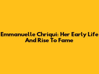 Emmanuelle Chriqui: Her Early Life And Rise To Fame