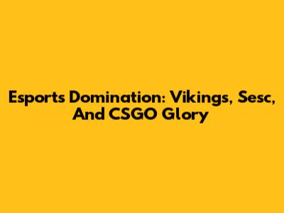 Esports Domination: Vikings, Sesc, And CSGO Glory