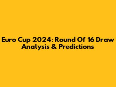 Euro Cup 2024: Round Of 16 Draw Analysis & Predictions