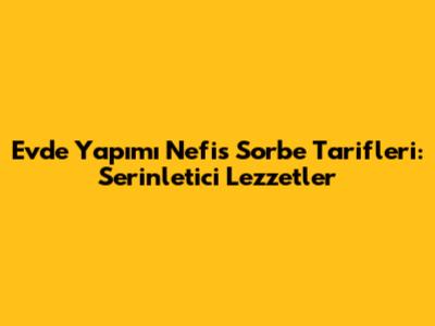 Evde Yapımı Nefis Sorbe Tarifleri: Serinletici Lezzetler
