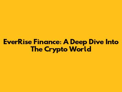 EverRise Finance: A Deep Dive Into The Crypto World