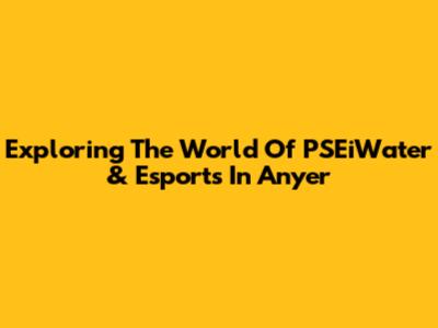 Exploring The World Of PSEiWater & Esports In Anyer