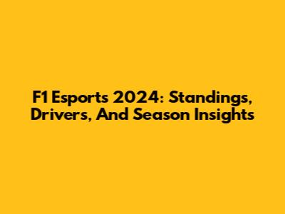 F1 Esports 2024: Standings, Drivers, And Season Insights