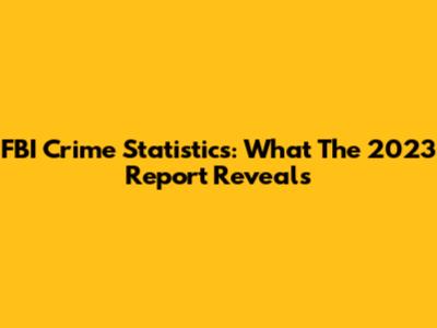 FBI Crime Statistics: What The 2023 Report Reveals