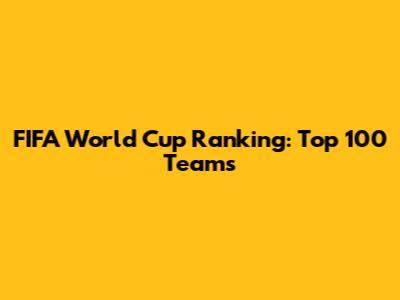 FIFA World Cup Ranking: Top 100 Teams